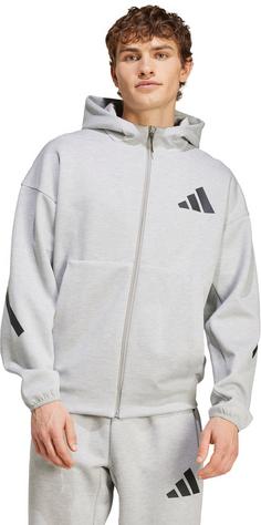 Rückansicht von adidas ZNE Trainingsjacke Herren medium grey heather