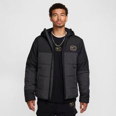 Rückansicht von Nike NSW Air Steppjacke Herren black-anthracite-metallic gold