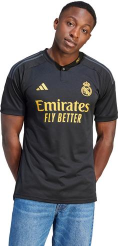 Rückansicht von adidas Real Madrid 23-24 3rd Fußballtrikot Herren black