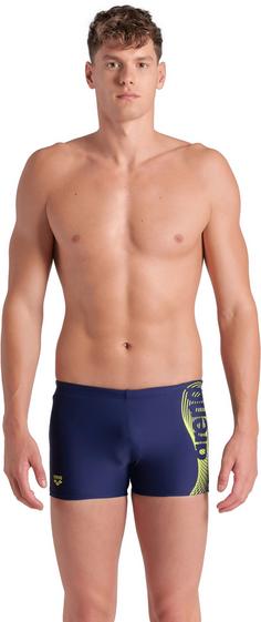 Rückansicht von Arena Wake Kastenbadehose Herren navy-soft green