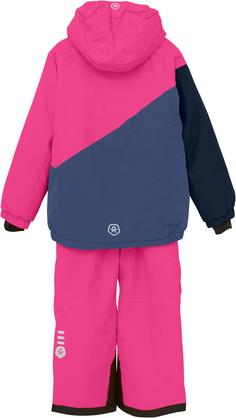 Rückansicht von COLORKIDS Colorblock Skianzug Kinder pink glo