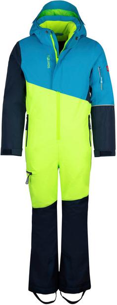 Trollkids Hallingdal Schneeanzug Kinder cool lime-vivid blue-night sky