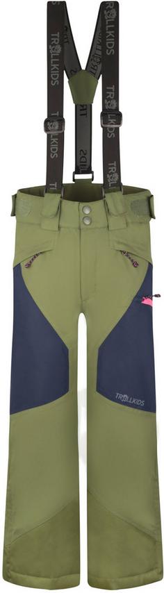 Trollkids Kongsberg Skihose Kinder dusky olive-light magenta