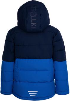 Rückansicht von Trollkids Gryllefjord Steppjacke Kinder navy-medium blue-bright green