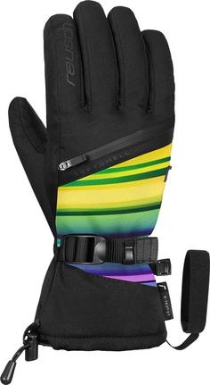 Reusch Demi R-TEX® XT Skihandschuhe Damen black-multicol lines