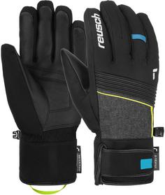 Reusch Louis R-TEX Skihandschuhe Herren black melange-safety yellow-brilliant blue