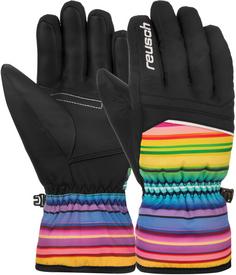 Reusch Alan Junior Skihandschuhe Kinder black-multicol lines