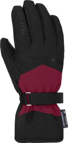 Rückansicht von Reusch Helena R-TEX® XT Skihandschuhe Damen black-beet red