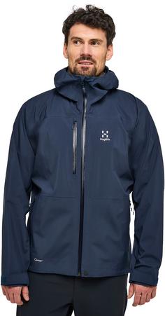 Rückansicht von Haglöfs Front Proof Hardshelljacke Herren tarn blue