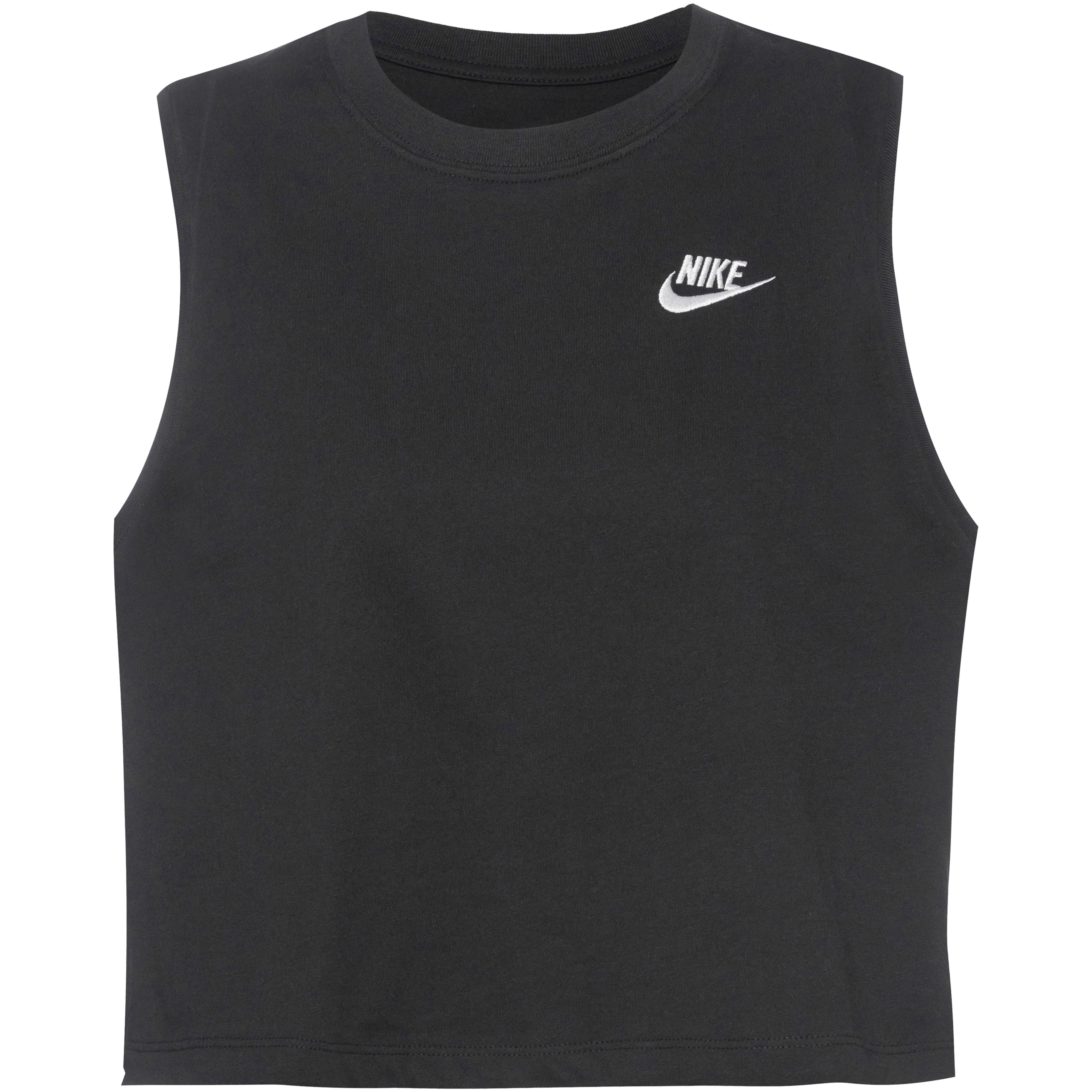 Black and white nike crop top online