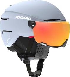 Rückansicht von ATOMIC Savor Amid Visor HD Skihelm Grey