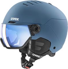 Uvex WANTED VISOR Skihelm stone blue matt