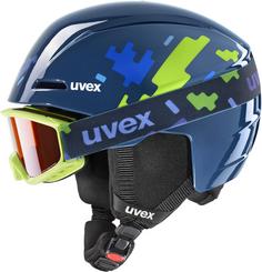 Uvex viti set Skihelm Kinder blue puzzle