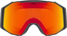 Rückansicht von Uvex gravity FM Skibrille black matt-red