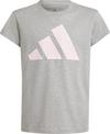 adidas BIG LOGO T-Shirt M&auml;dchen - medium grey heather-clear pink