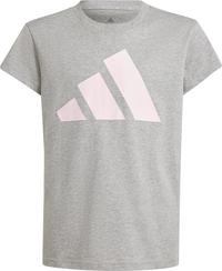 adidas BIG LOGO T-Shirt M&auml;dchen - medium grey heather-clear pink