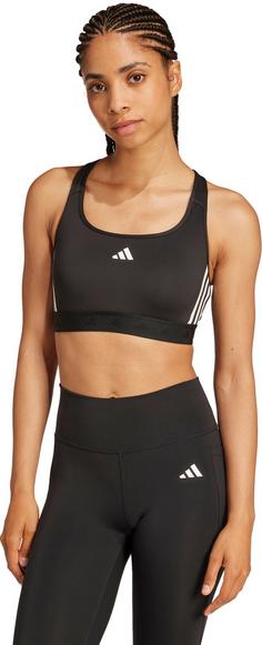 Rückansicht von adidas PWR MS HYGLM Sport-BH Damen black-white