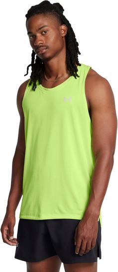 Rückansicht von Under Armour Launch Funktionstank Herren morph green castlerock reflective