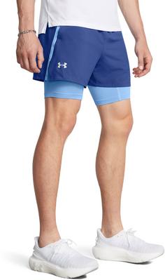 Rückansicht von Under Armour UA LAUNCH 5 2IN1 Laufshorts Herren tech blue horizon blue reflective