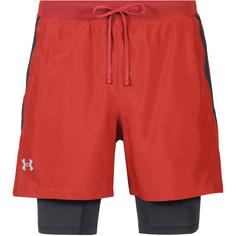 Under Armour UA LAUNCH 5 2IN1 Laufshorts Herren red-reflective