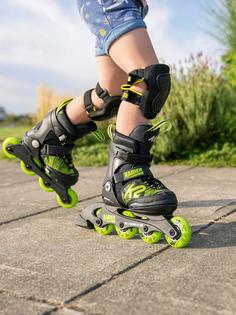 Rückansicht von K2 RAIDER Inline-Skates Kinder black lime