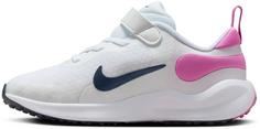 Rückansicht von Nike Revolution 7 Laufschuhe Kinder white-midnight navy-playful pink