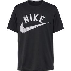 Nike MILER SWOOSH Funktionsshirt Herren anthracite-black-htr-white