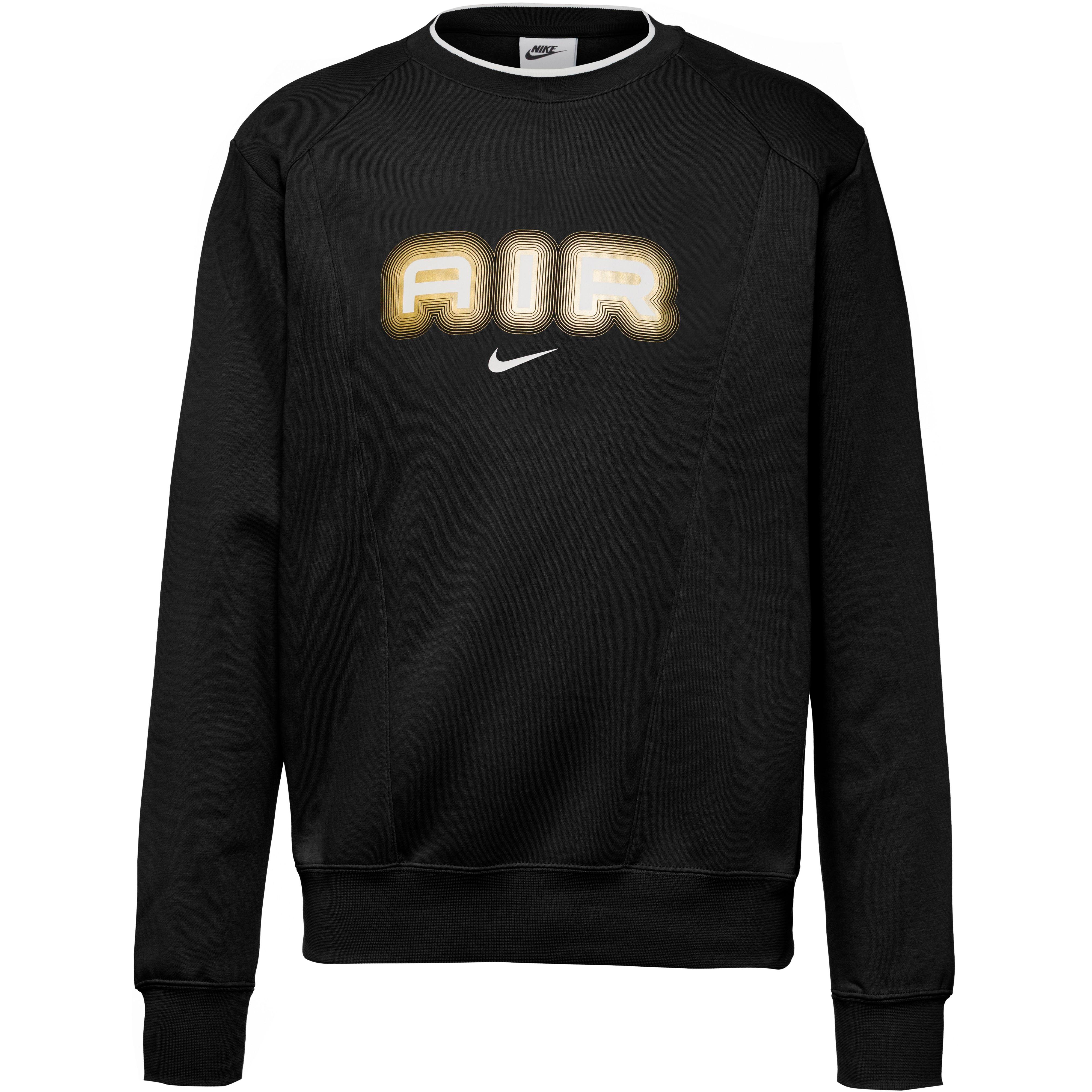 Nike NSW Air Sweatshirt Herren black metallic gold im Online Shop von SportScheck kaufen