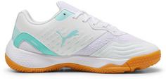 Rückansicht von PUMA Solarflash III Jr Hallenschuhe Kinder puma white-electric peppermint