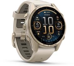 Garmin Fenix 8 43mm Amoled Sapphire Sportuhr nebelgrau-softgold