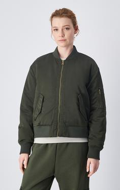 Rückansicht von CHAMPION Legacy Bomberjacke Damen forest night