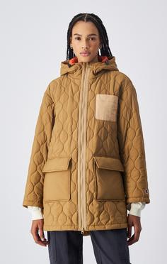 Rückansicht von CHAMPION Legacy Kapuzenjacke Damen tobacco brown