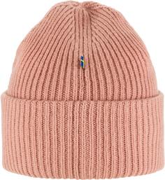 Rückansicht von FJÄLLRÄVEN Merino 1960 Logo Beanie dusty rose