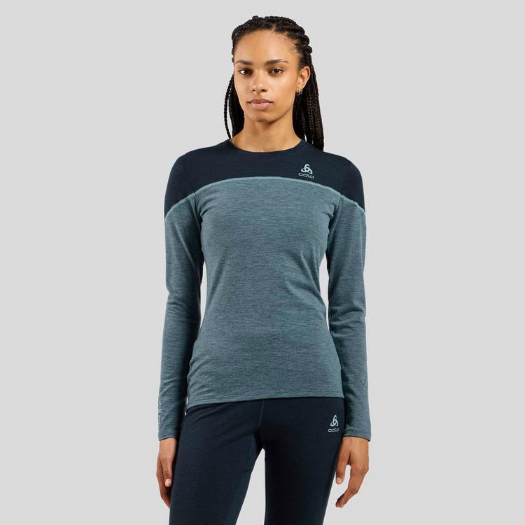 Odlo Odlo Revelstoke Performance Wool 150 Funktionsshirt Damen - provincial blue-dark sapphire melange - 0 | SportScheck