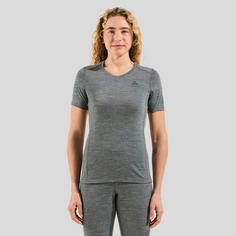 Rückansicht von Odlo NATURAL ACTIVE MERINO Funktionsshirt Damen odlo steel grey melange