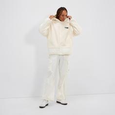 Rückansicht von Ellesse Axamer Kunstfelljacke Damen off white