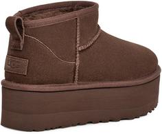 Rückansicht von Ugg Classic Ultra Mini Platform Stiefel Damen burnt cedar