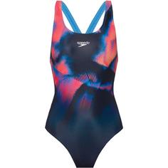 SPEEDO Placement Schwimmanzug Damen true navy- siren red- punch blue