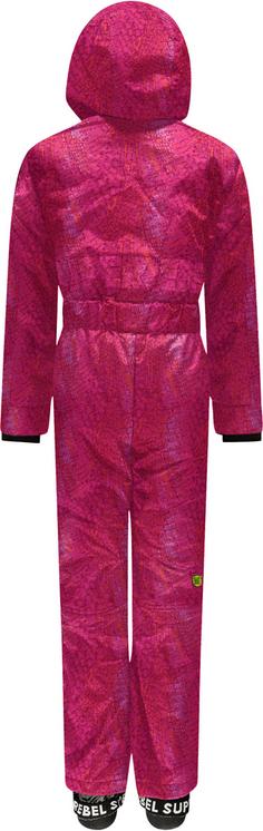 Rückansicht von SuperRebel SUIT Skianzug Kinder croco magenta