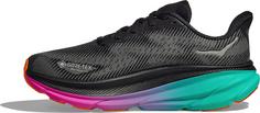 Rückansicht von HOKA GTX Clifton 9 GTX Laufschuhe Damen black-electric aqua