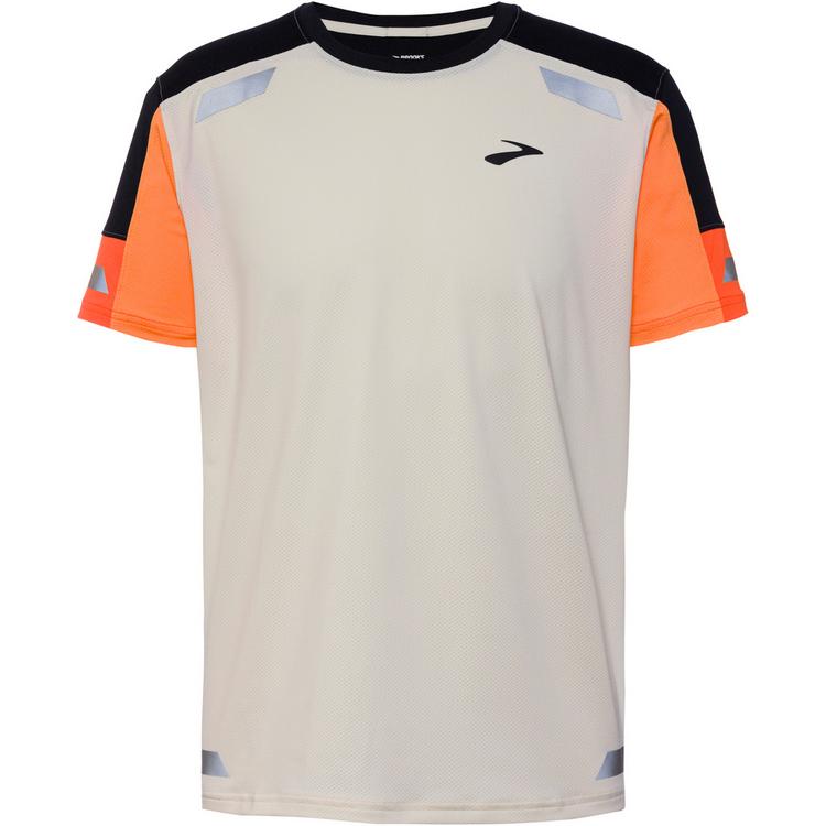 Brooks Brooks Run Visible Funktionsshirt Herren - ecru-fluoro flash-black - 0 | SportScheck