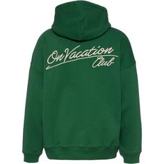 Rückansicht von ON VACATION Sign Logo Hoodie bottle green