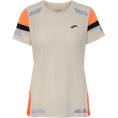 Brooks Run Visible Funktionsshirt Damen ecru-fluoro flash-black