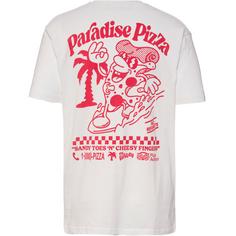 Rückansicht von ON VACATION Paradise Pizza T-Shirt white