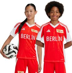 Rückansicht von adidas Union Berlin 24-25 Heim Fußballtrikot Kinder bunt