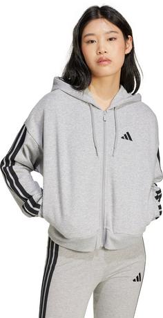 Rückansicht von adidas M 3S FT FZ Sweatjacke Damen medium grey