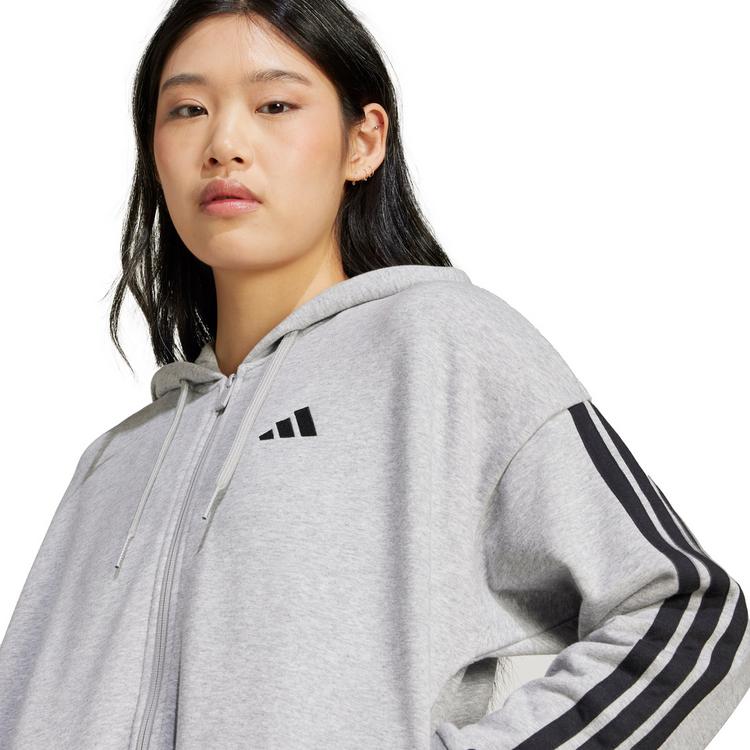 adidas adidas M 3S FT FZ Kapuzenjacke Damen - medium grey - 3 | SportScheck