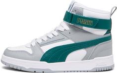 PUMA RBD Game Jr Sneaker Kinder puma white-malachite-cool mid gray-gold