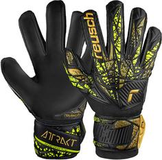 Reusch Attrakt Infinity Finger Support Junior Torwarthandschuhe Kinder black-gold-yellow-black