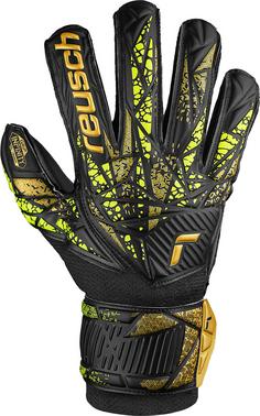 Rückansicht von Reusch Attrakt Infinity Finger Support Junior Torwarthandschuhe Kinder black-gold-yellow-black